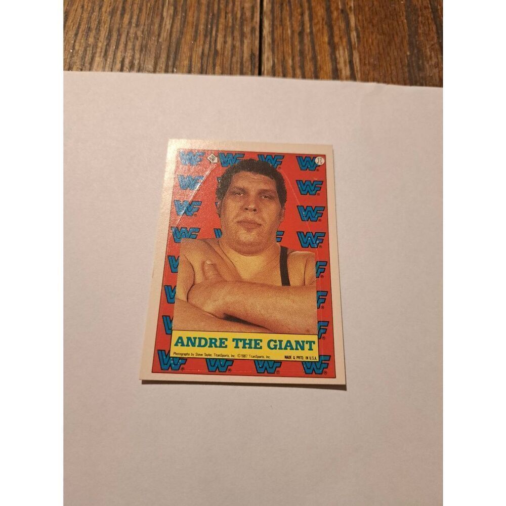 Vintage 1987 WWF Andre the Giant Sticker Trading Card Titan Sports Raw Ungraded